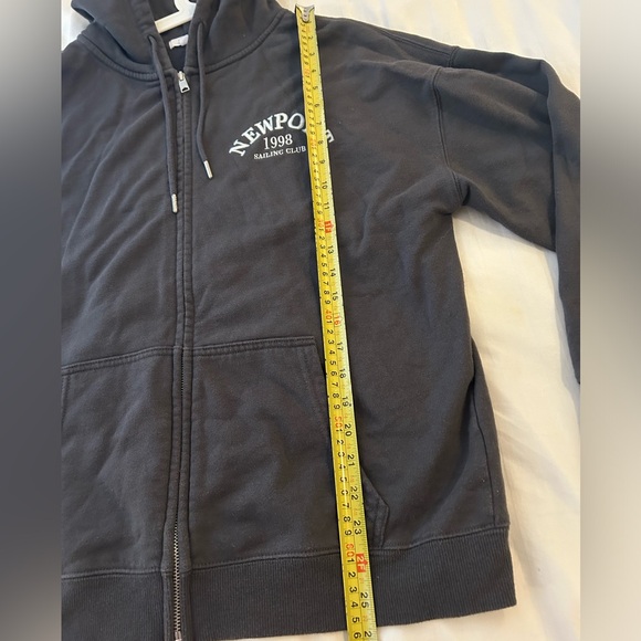 Garage Oversized Zip up Hoodie in Dark Grey “Newport” - Picture 3 of 6